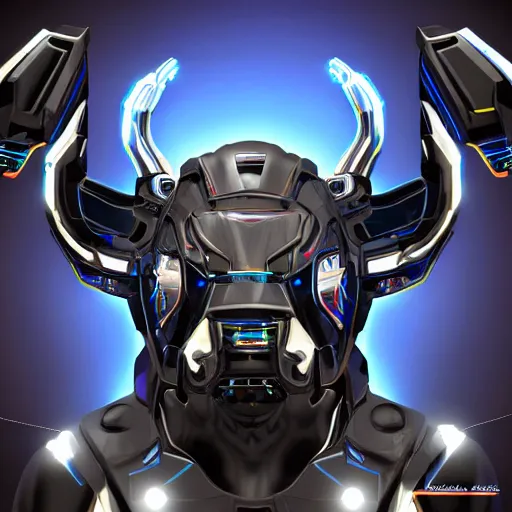 Image similar to a cybertronic bison, leds, high detail, sharp, studio, digital art