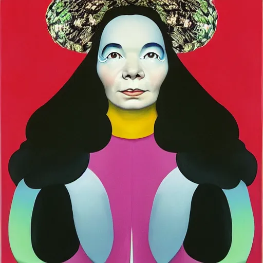 Prompt: Bjork painted by Georgia O'keeffe