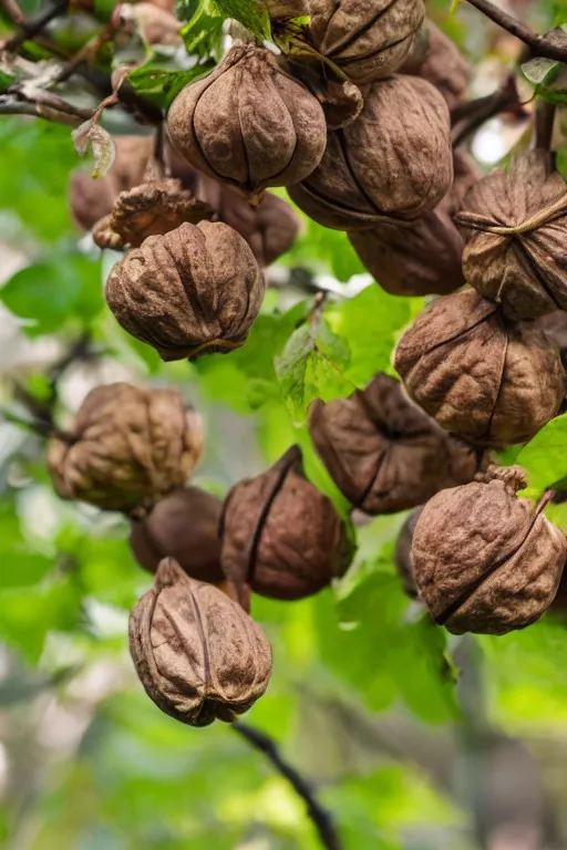 Prompt: Walnuts dropping. Acorns forming. Spiders spinning.