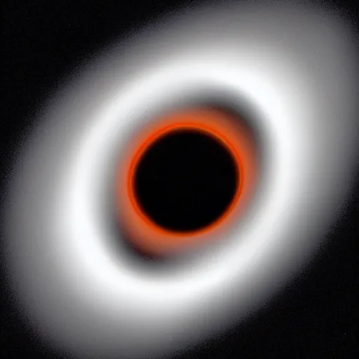 Prompt: first ever photo of a real black hole