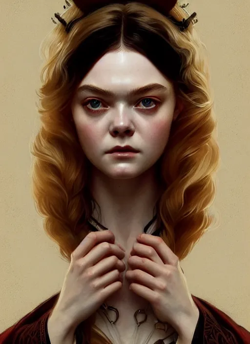 Prompt: symmetry!! portrait of elle fanning as a western outlaw, horror, fashion, dark!! intricate, elegant, highly detailed, digital painting, artstation, concept art, smooth, sharp focus, illustration, art by artgerm and greg rutkowski and alphonse mucha