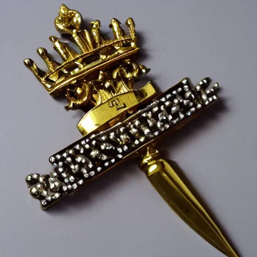 Prompt: Royal scissors for trimming the King's beard. Guilded. Jeweled. Baroque