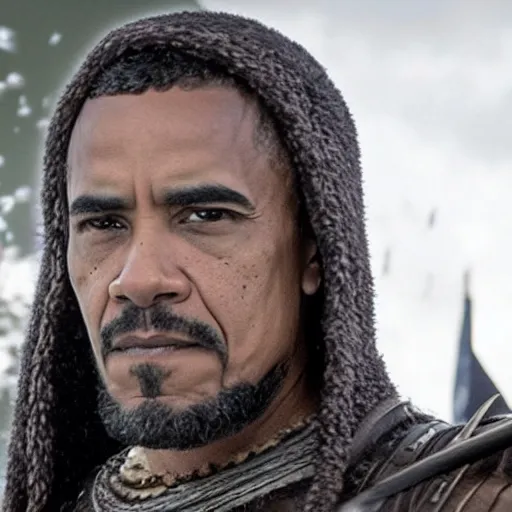 Prompt: Obama in Vikings 4K quality super realistic
