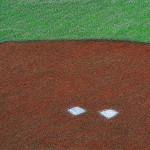 Prompt: deserted baseball before storm kid crayon drawing