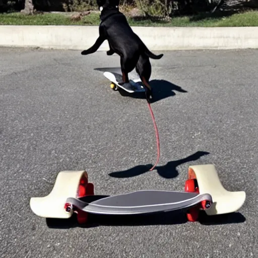 Image similar to dogs riding skateboards