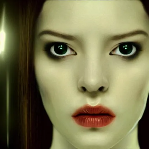 Image similar to portrait of female android, from a christopher nolan movie