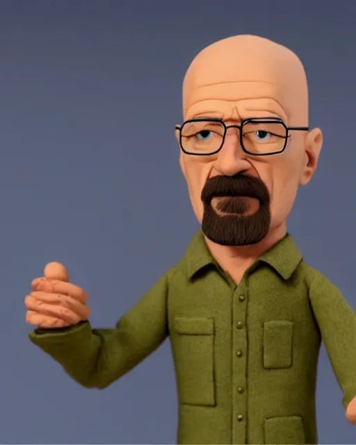Prompt: Walter White in claymation,