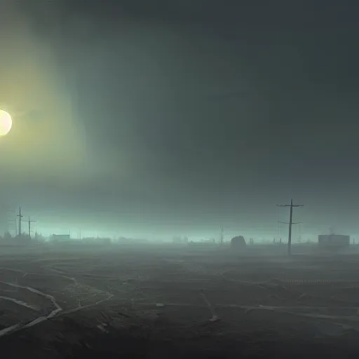 Prompt: eerie black sun rises over a wasteland, highly detailed, digital painting, artstation, concept art, sharp focus, illustration, by Evgeny Lushpin