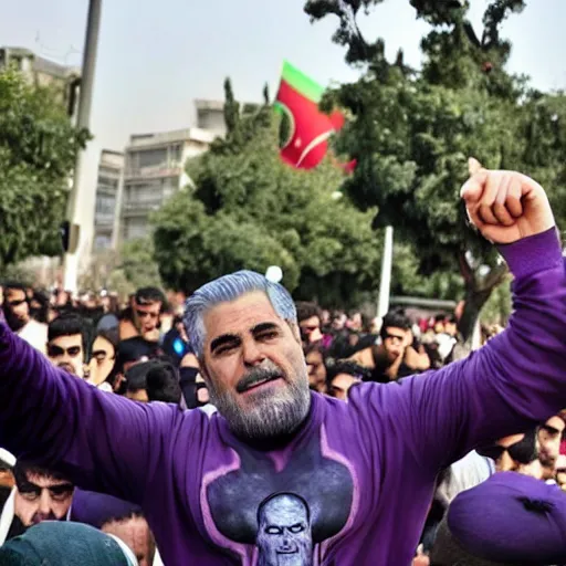 Prompt: Thanos in Azadi Square of Tehran