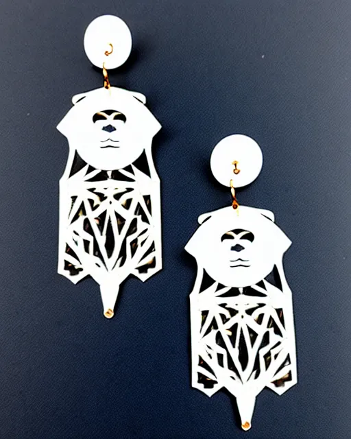 Prompt: beardsley, 2 d lasercut earrings,