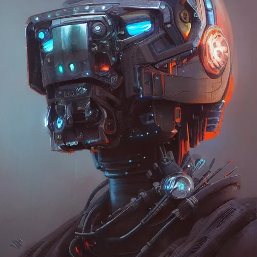 Prompt: robot as a realistic scifi cyberpunk knight, closeup portrait art by donato giancola and greg rutkowski, vintage retro scifi, realistic face, digital art, trending on artstation, symmetry!!!