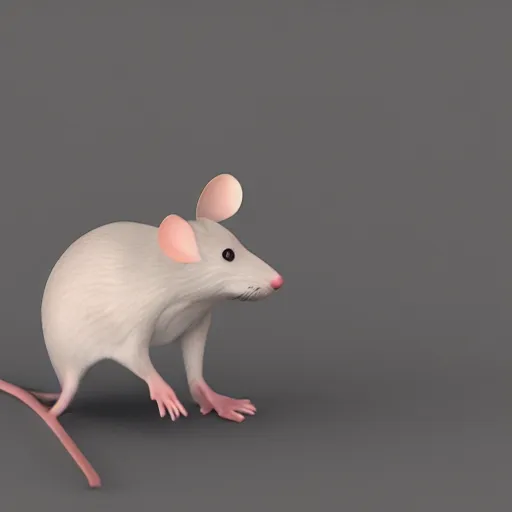 Image similar to a mechanically enhanced mouse looking for cheese, digital art, 3 d render, blender,