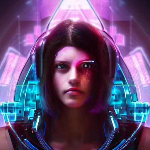 Image similar to the cyberpunk girl portrait, render, octane, 4k, highly detailed, vivid colors, high definition, Johanna, Martine