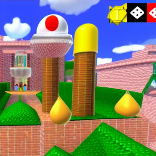 Image similar to VR screenshot of Super Mario 64