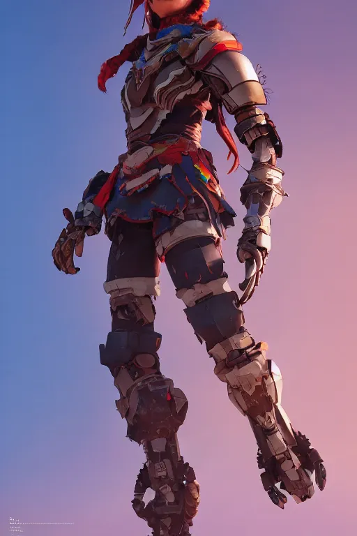 Image similar to combination suit armor aloy horizon forbidden west horizon zero dawn robot ninja mask helmet backpack tribal, aesthetic octane render, 8 k hd resolution, by ilya kuvshinov and cushart krentz and gilleard james radiating a glowing aura cgi rtx 2 0 2 2