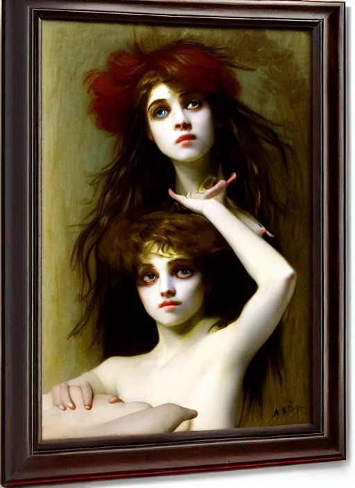 Image similar to a portrait of a pretty sewer punk young lady by alexandre cabanel