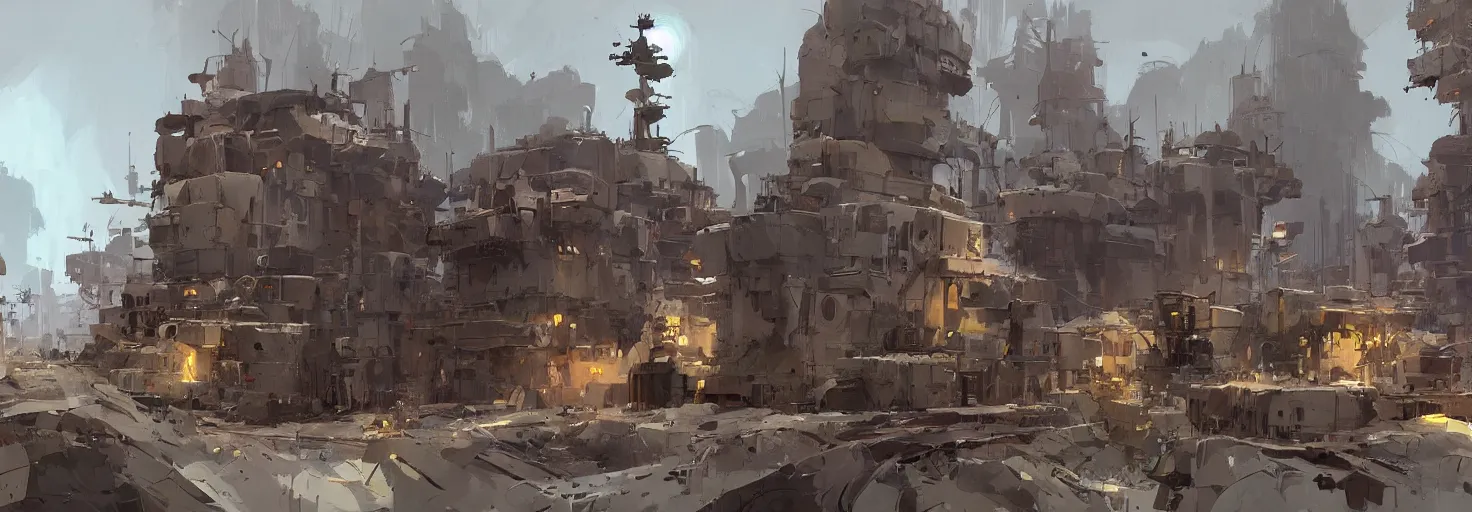 Image similar to environment concept art made by Ian McQue