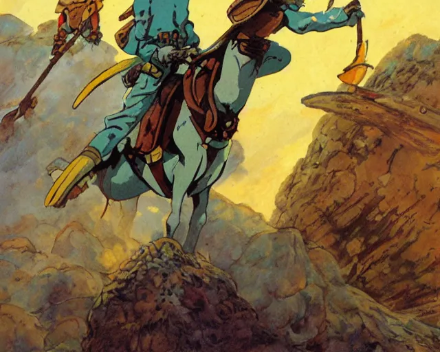 Image similar to the art of nausicaa, warriors of the wind, high resolution