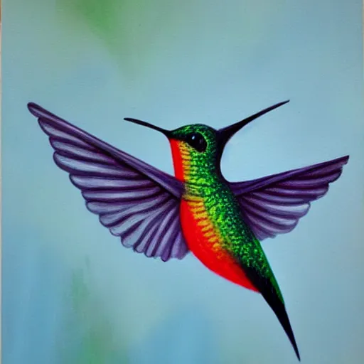 Image similar to painting of a hummingbird, beautiful
