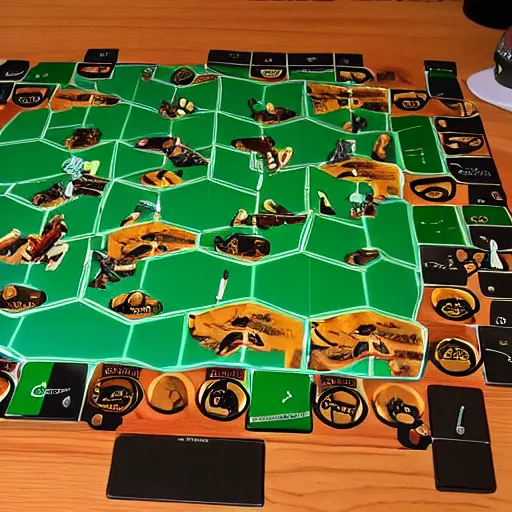 Prompt: beavers playing scythe boardgame in the style of frederique basile