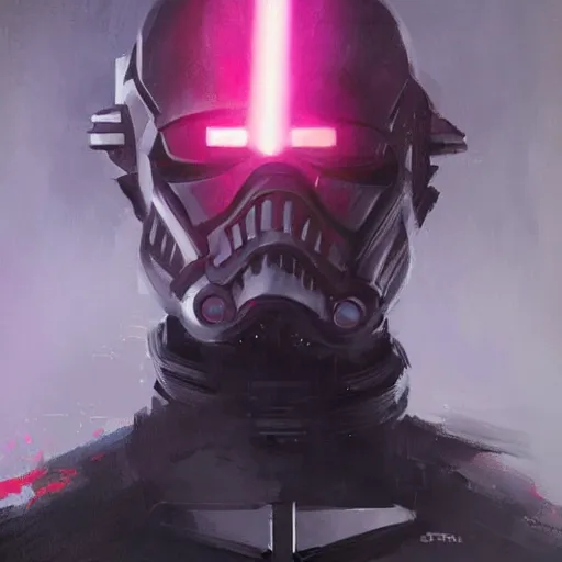 Image similar to concept art of a portrait by greg rutkowski, a soldier of the eternal sith empire wearing black and purple tactical gear, star wars expanded universe, smooth, sharp focus, artstation hq.