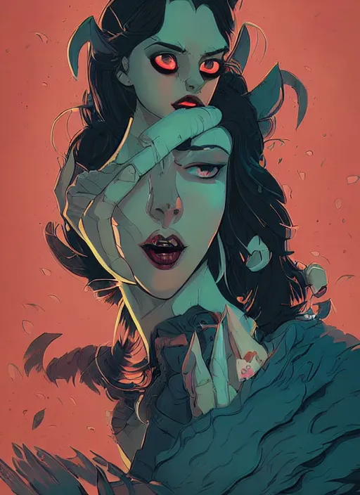 Image similar to beautifull succubus, cute face. dark fantasy, d & d, artstation, art by petros afshar, tom whalen, laurie greasley and greg rutkowski and ilya kuvshinov