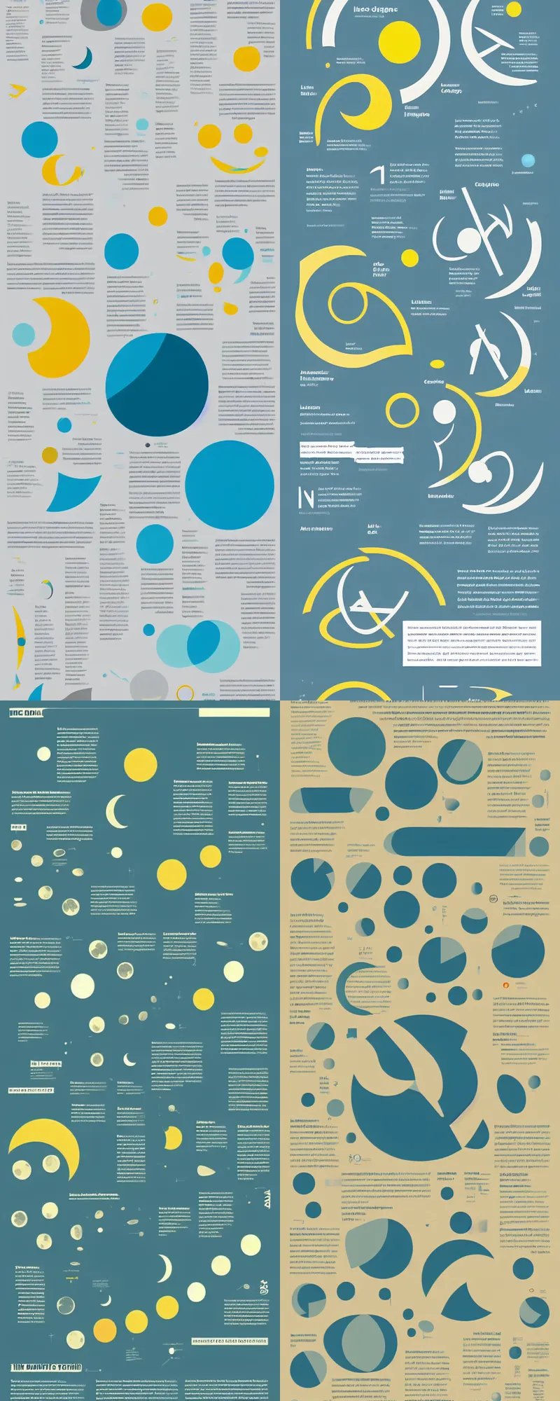 Prompt: clean modern infographics, lunar cycles, factual information, legible text, bauhaus style