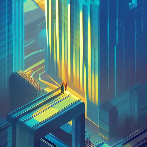 Image similar to isometric cybercity, golden hour by petros afshar and christopher balaskas and marius borgeaud and kiliain eng, 3 0 mm, well proportioned, highly detailed, rule of thirds