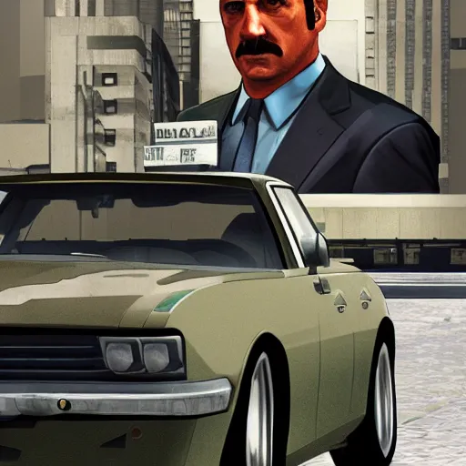 Image similar to Alexander Lukashenko in Grand Theft Auto IV artwork