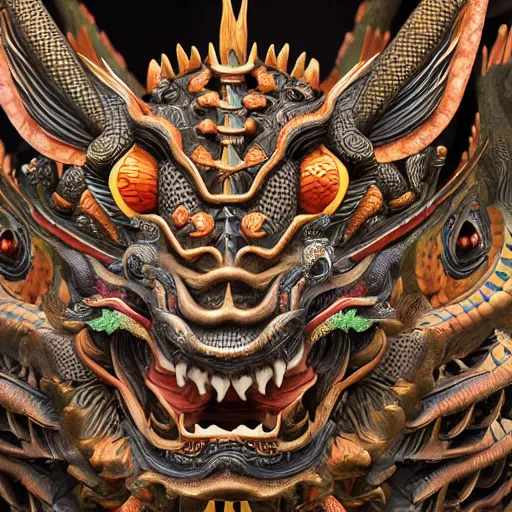 Prompt: chinese dragons party,highly detailed,intricate,complex,layered,sharp focus, trending on artstation, award winning,wall carving photo