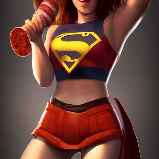 Image similar to female superhero with sausage!!! fingers digital art realistic raytracing light rays concept art by james paick