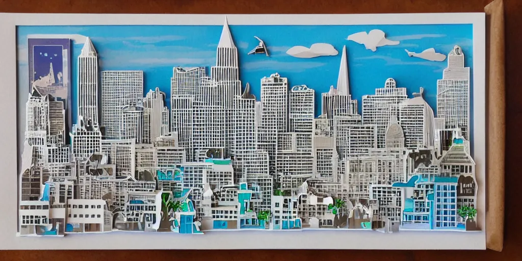 Image similar to papercraft scene paper cut out of san francisco