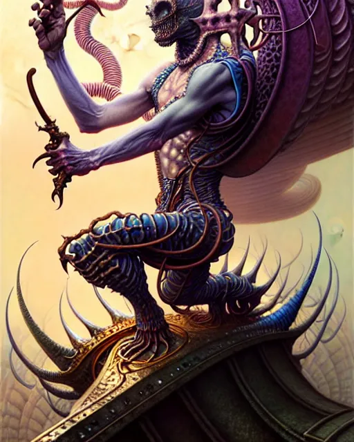 Image similar to the chariot tarot card, fantasy character portrait made of fractals, ultra realistic, wide angle, intricate details, the fifth element artifacts, highly detailed by peter mohrbacher, hajime sorayama, wayne barlowe, boris vallejo, aaron horkey, gaston bussiere, craig mullins