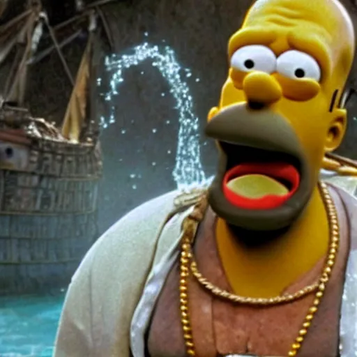 Image similar to A still of Homer Simpson in Pirates of the Caribbean: The Curse of the Black Pearl (2001)