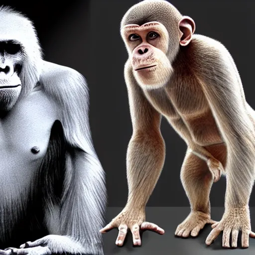 Image similar to the evolution of human beings from ape to human with several missing links