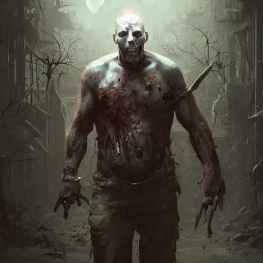 Image similar to zombie joe rogan geog darrow greg rutkowski