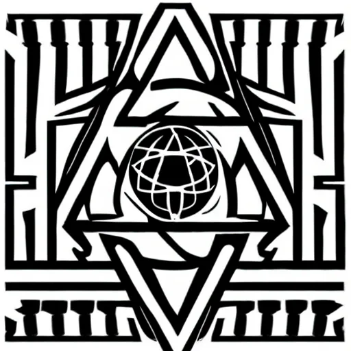 Image similar to AO anarchy symbol, graphic design, logo, black and white, occult