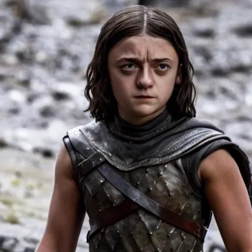 Prompt: muscular young arya stark showing her abs, glisten, high resolution, hard light, cnn, afp, reuters