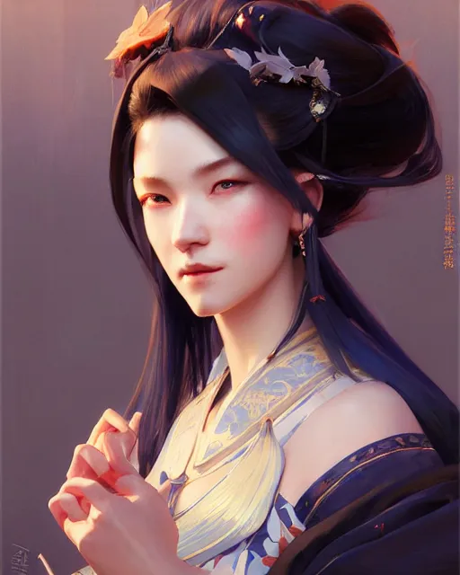 Image similar to onmyoji portrait, fine details. night setting. realistic shaded lighting poster by craig mullism, artgerm, jeremy lipkin and michael garmash, unreal engine, radiant light, detailed and intricate environment, digital art