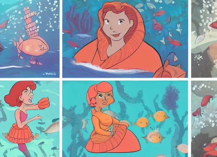 Image similar to coral - inspired professional character designs for undersea television series coral days