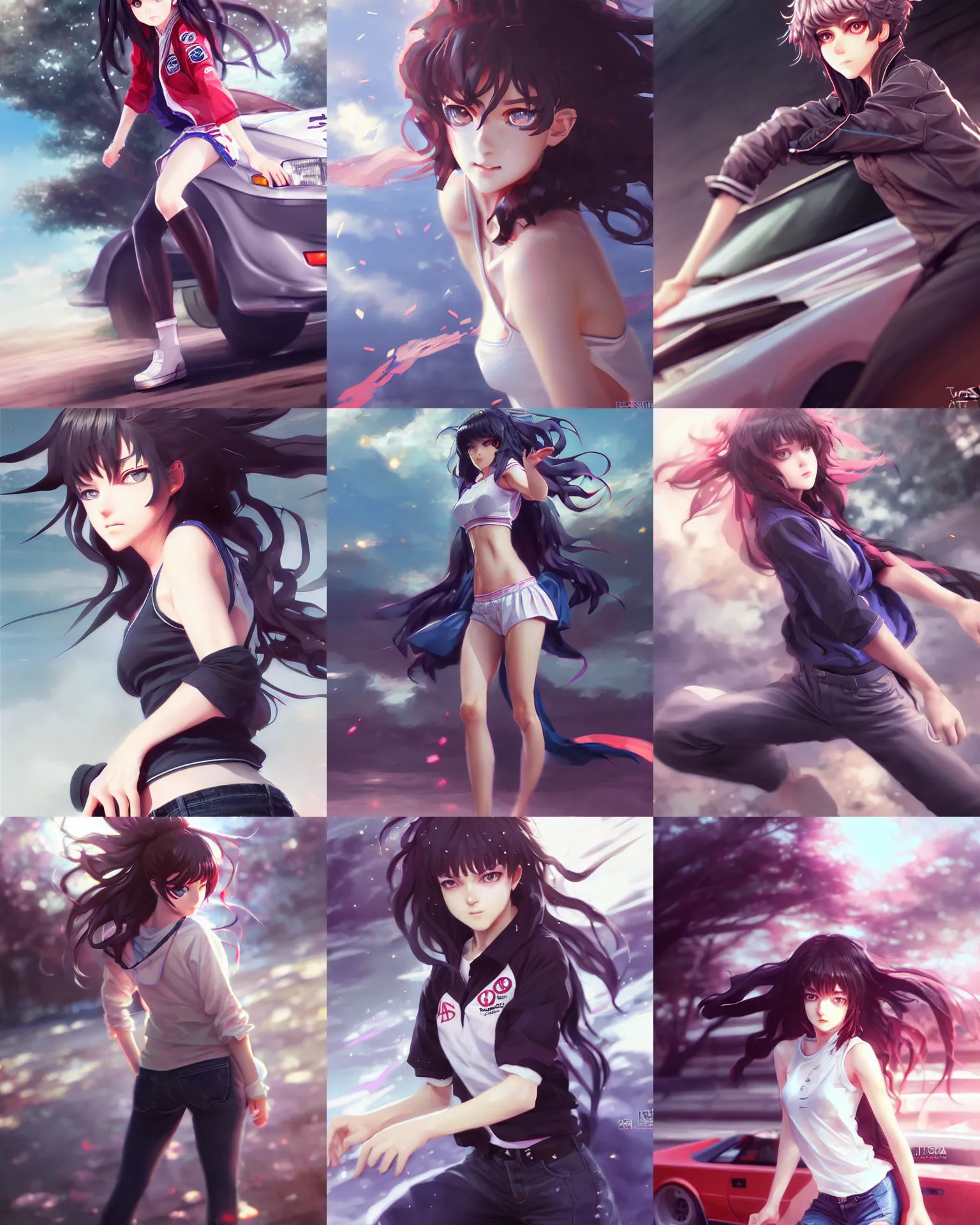 Prompt: a ( girl as personification of toyota sprinter trueno ae 8 6 ), digital art by krenz cushart, laurie greasly, wlop, artgerm, intricate, ( highly detailed figure ), sharp focus, smooth, epic composition, joyful, unreal engine