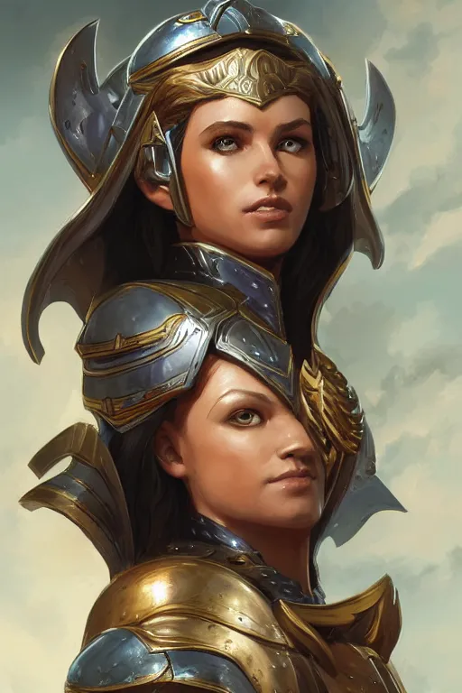 Image similar to amazon valkyrie athena, d & d, fantasy, portrait, highly detailed, headshot, digital painting, trending on artstation, concept art, sharp focus, illustration, art by artgerm and greg rutkowski and magali villeneuve