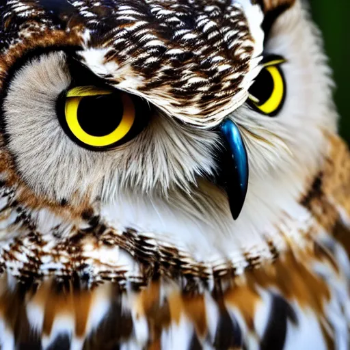 Prompt: owl with the head of a cat, 4k realistic photo