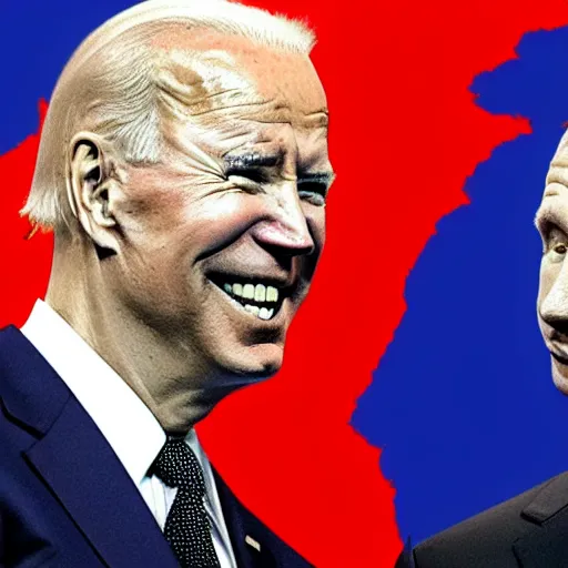 Image similar to biden and putin boxing against each other