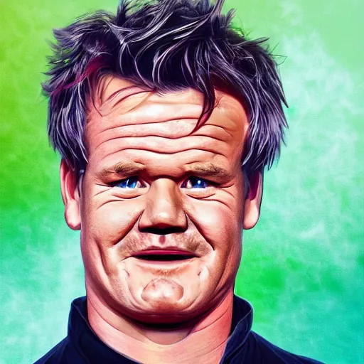 Prompt: portrait of gordon ramsey but his face is that of a cat