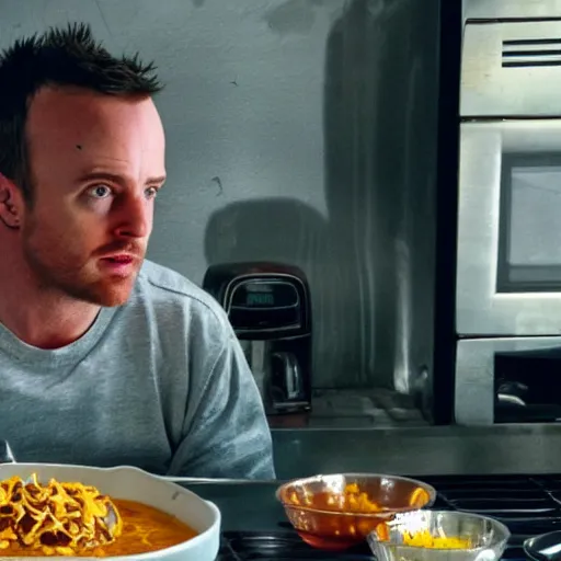 Prompt: jesse pinkman cooking chili