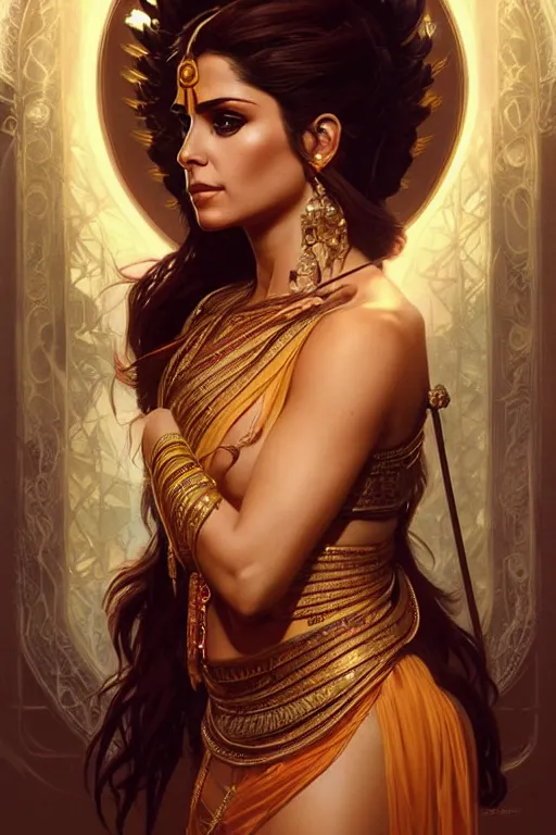 Prompt: cheryl cole as personification of goddess shiva, portrait, highly detailed, digital painting, artstation, concept art, smooth, sharp focus, illustration, cinematic lighting, art by artgerm and greg rutkowski and alphonse mucha