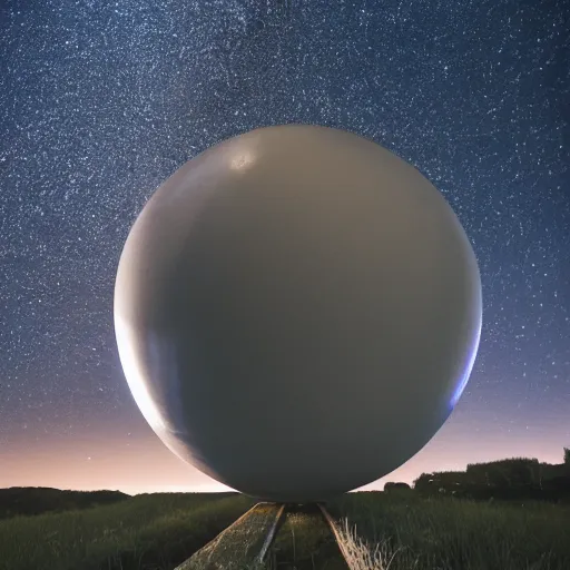 Prompt: spherical spaceship, by professional photographer