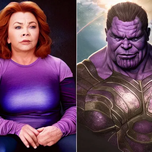 Image similar to Roseanne as Thanos