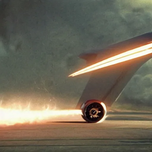 Image similar to jet turbine hoverbike, movie still, speed, cinematic Eastman 5384 film
